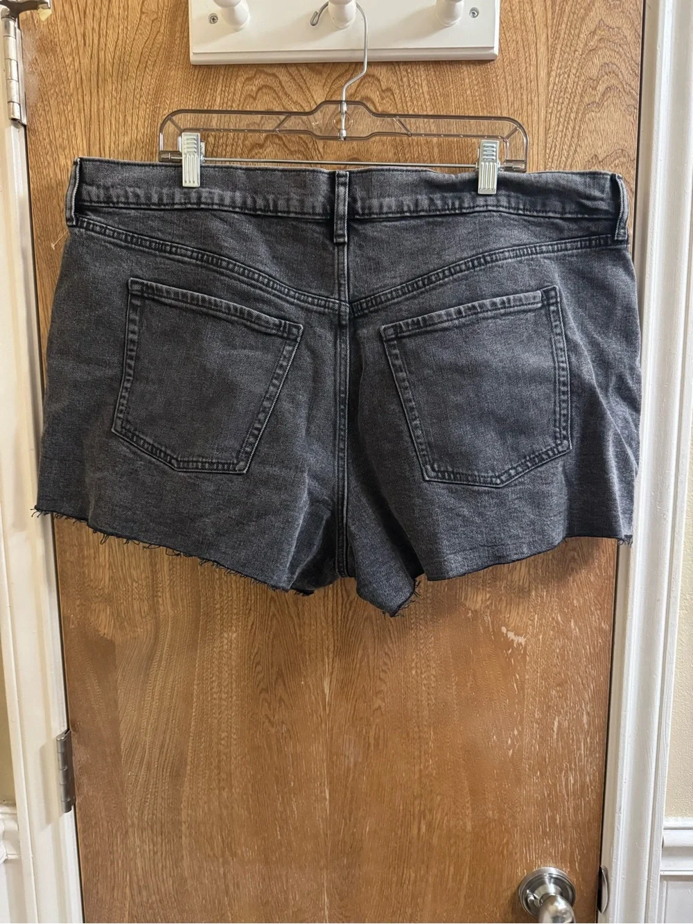Old Navy Jean Shorts 22 High Rise Cutoff Button Fly Denim Plus Size Black